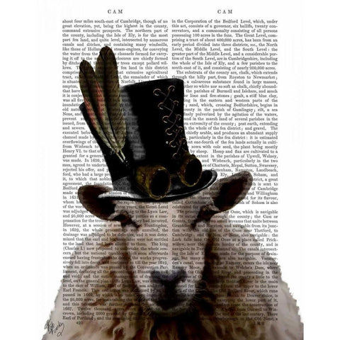 Steampunk Sheep White Modern Wood Framed Art Print by Fab Funky