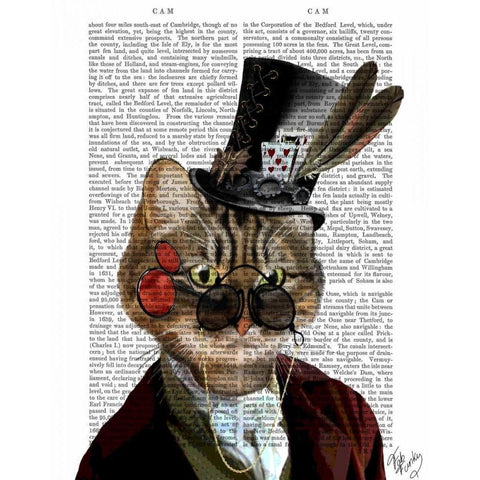 Phileas Feline Steampunk Cat and Top Hat Black Modern Wood Framed Art Print with Double Matting by Fab Funky