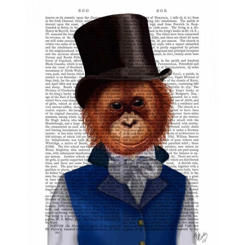 Orangutan in Top Hat Black Modern Wood Framed Art Print with Double Matting by Fab Funky