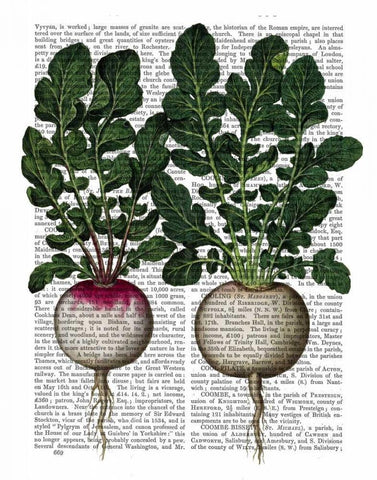 Radishes Print Black Ornate Wood Framed Art Print with Double Matting by Fab Funky