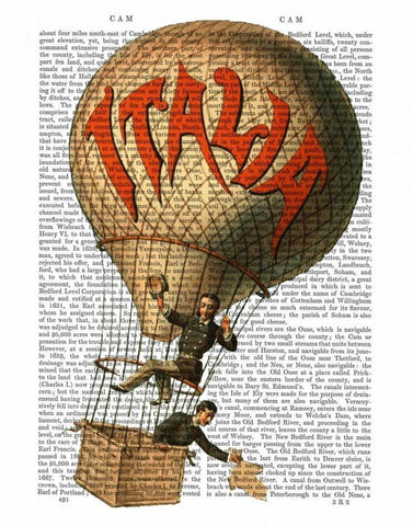 Italia Hot Air Balloon White Modern Wood Framed Art Print with Double Matting by Fab Funky