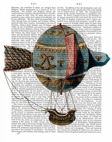 Hot Air Balloon With Tail Feather White Modern Wood Framed Art Print with Double Matting by Fab Funky