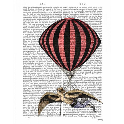 Vintage Flying Machine Black Modern Wood Framed Art Print with Double Matting by Fab Funky