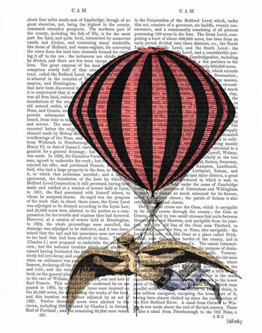 Vintage Flying Machine White Modern Wood Framed Art Print with Double Matting by Fab Funky