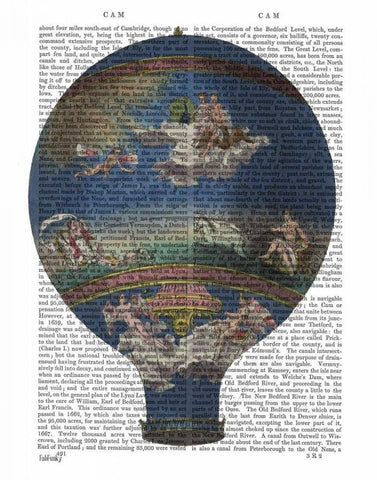 Machine Aerostatique Hot Air Balloon White Modern Wood Framed Art Print with Double Matting by Fab Funky