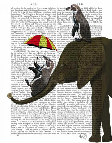 Elephant and Penguin White Modern Wood Framed Art Print with Double Matting by Fab Funky