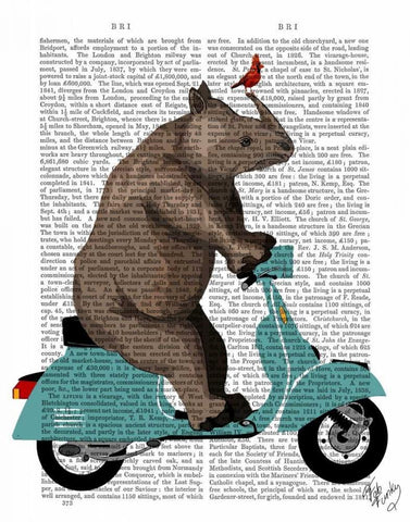 Rhino on Moped White Modern Wood Framed Art Print with Double Matting by Fab Funky