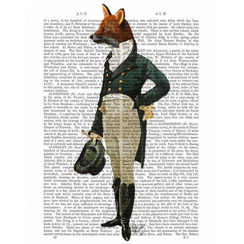 Dandy Fox Full Black Modern Wood Framed Art Print with Double Matting by Fab Funky