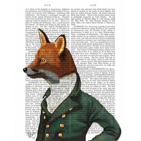 Dandy Fox Portrait White Modern Wood Framed Art Print by Fab Funky