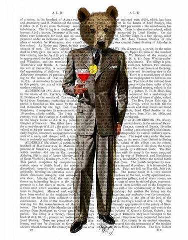 Bear with Cocktail White Modern Wood Framed Art Print with Double Matting by Fab Funky