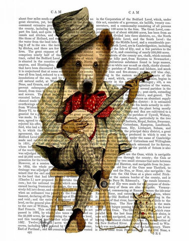 Banjo Bear Black Ornate Wood Framed Art Print with Double Matting by Fab Funky