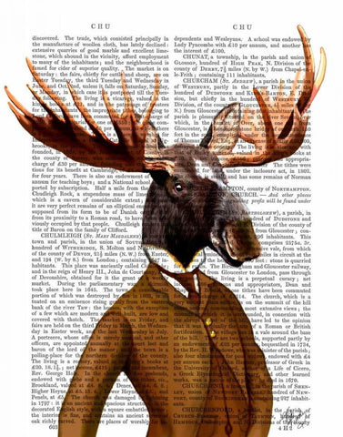 Moose In Suit Portrait White Modern Wood Framed Art Print with Double Matting by Fab Funky