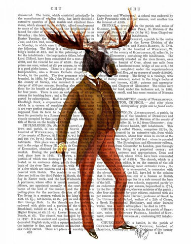 Moose In Suit Full White Modern Wood Framed Art Print with Double Matting by Fab Funky