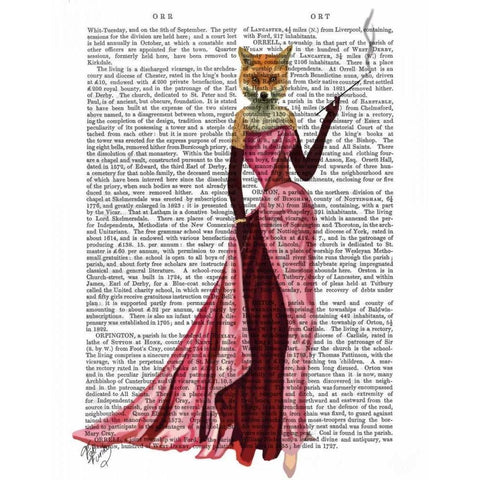 Glamour Fox in Pink White Modern Wood Framed Art Print by Fab Funky