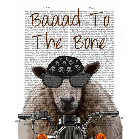 Baaad To the Bone Black Modern Wood Framed Art Print with Double Matting by Fab Funky