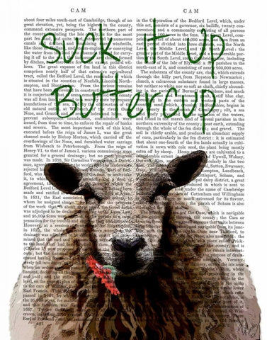 Suck It Up Buttercup White Modern Wood Framed Art Print with Double Matting by Fab Funky