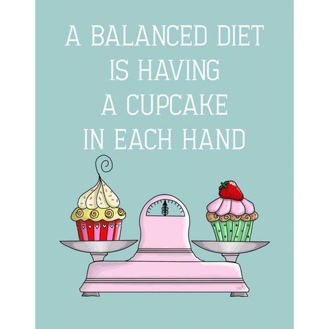 A Balanced Diet Gold Ornate Wood Framed Art Print with Double Matting by Fab Funky