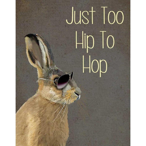 Too Hip To Hop Grey Gold Ornate Wood Framed Art Print with Double Matting by Fab Funky