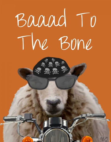 Baaad To the Bone White Modern Wood Framed Art Print with Double Matting by Fab Funky