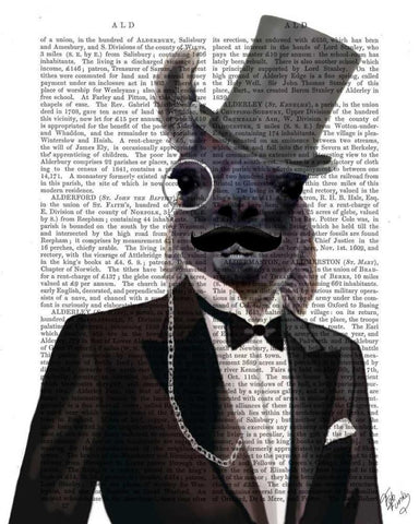 Llama in Tuxedo White Modern Wood Framed Art Print with Double Matting by Fab Funky