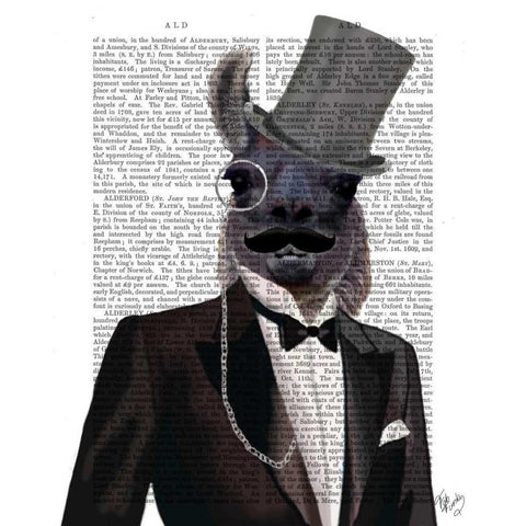 Llama in Tuxedo Black Modern Wood Framed Art Print by Fab Funky