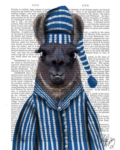 Pyjama Llama White Modern Wood Framed Art Print with Double Matting by Fab Funky