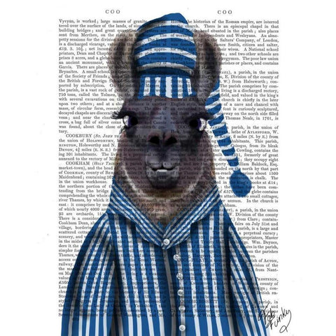 Pyjama Llama Black Modern Wood Framed Art Print with Double Matting by Fab Funky