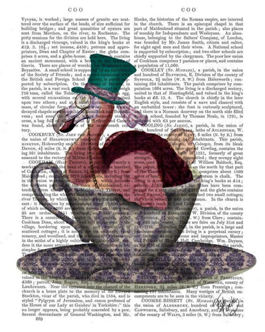 Dodo in Teacup White Modern Wood Framed Art Print with Double Matting by Fab Funky