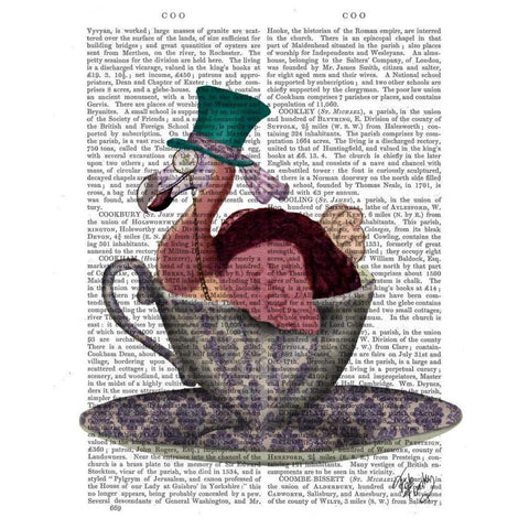 Dodo in Teacup Black Modern Wood Framed Art Print with Double Matting by Fab Funky