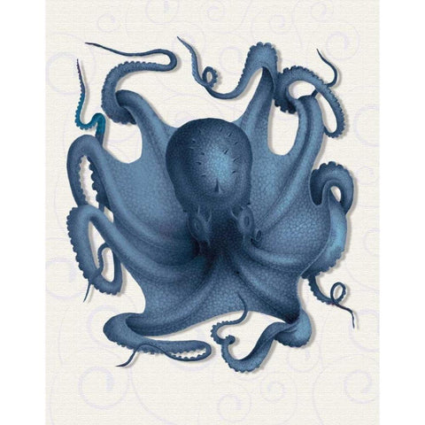 Octopus 5 Black Modern Wood Framed Art Print with Double Matting by Fab Funky