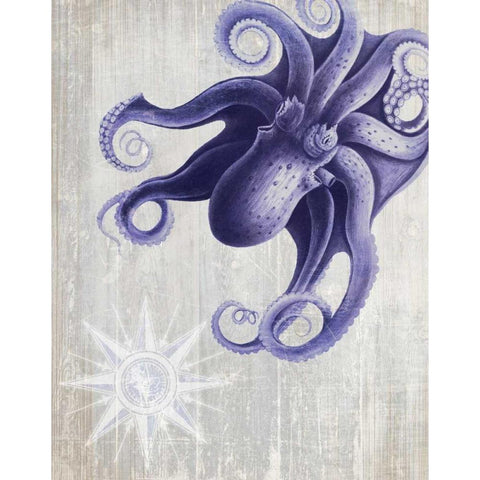 Octopus 7 White Modern Wood Framed Art Print by Fab Funky