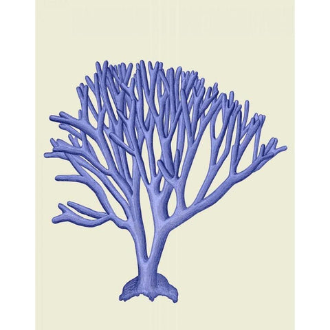 Blue Corals c Black Modern Wood Framed Art Print with Double Matting by Fab Funky