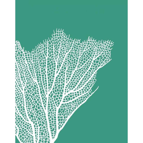 Turquoise Coral Prints c White Modern Wood Framed Art Print by Fab Funky