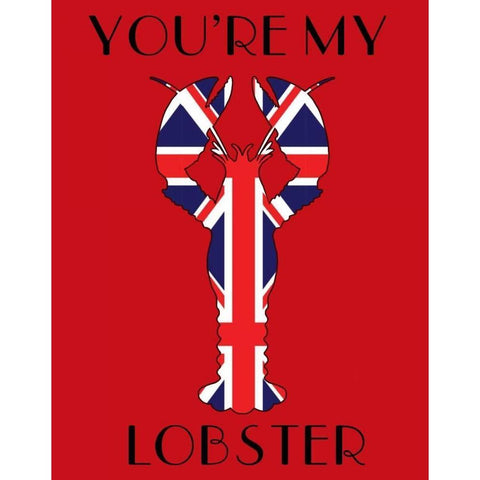 Union Jack Youre My Lobster White Modern Wood Framed Art Print by Fab Funky