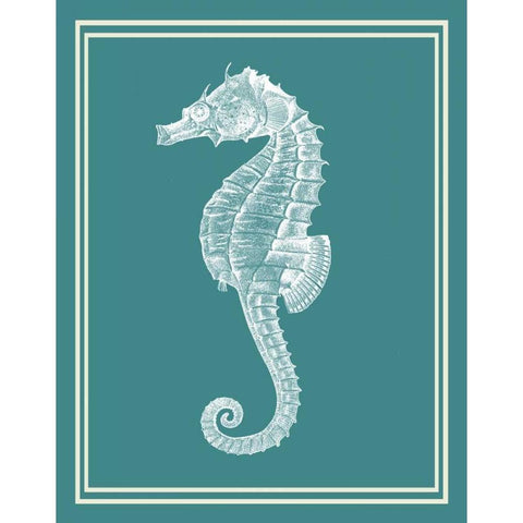 Mixed Nautical White on Teal d Gold Ornate Wood Framed Art Print with Double Matting by Fab Funky