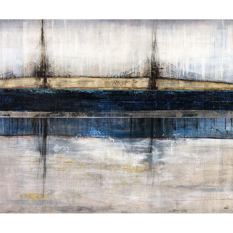 City Blue White Modern Wood Framed Art Print by Schicker, Joshua