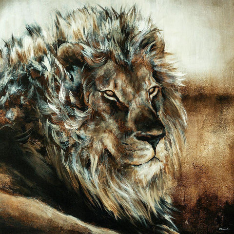 King of the Land Black Modern Wood Framed Art Print with Double Matting by Edmunds, Sydney