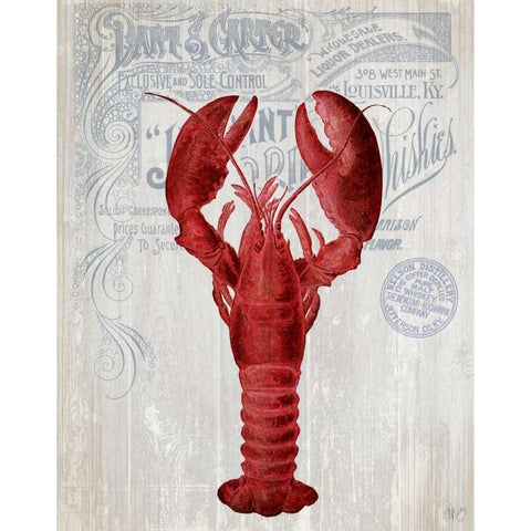 Lobster Prohibition Lobster On White White Modern Wood Framed Art Print by Fab Funky