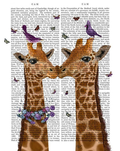 Kissing Giraffes with Birds Black Ornate Wood Framed Art Print with Double Matting by Fab Funky