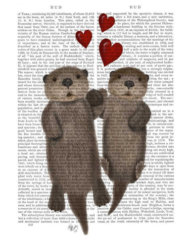 Otters Holding Hands White Modern Wood Framed Art Print with Double Matting by Fab Funky