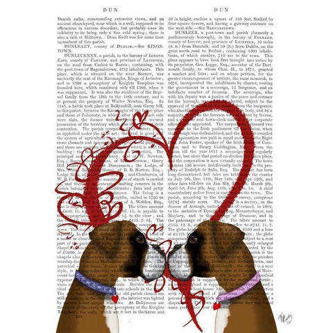 Boxer Love Black Modern Wood Framed Art Print with Double Matting by Fab Funky