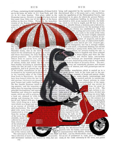 Penguin On Red Moped Black Ornate Wood Framed Art Print with Double Matting by Fab Funky