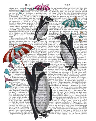 Floating Penguins Black Ornate Wood Framed Art Print with Double Matting by Fab Funky