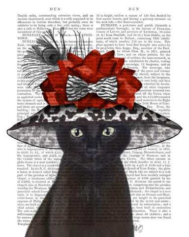 Cat, Black with Fabulous Hat Black Ornate Wood Framed Art Print with Double Matting by Fab Funky