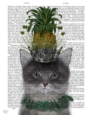 Cat, Pineapple Puss White Modern Wood Framed Art Print with Double Matting by Fab Funky