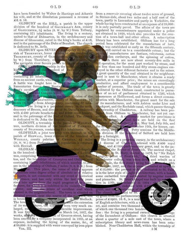 Boxer On Moped Black Ornate Wood Framed Art Print with Double Matting by Fab Funky