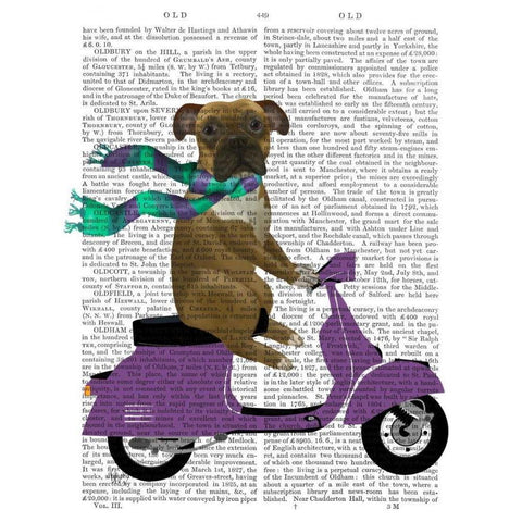 Boxer On Moped Black Modern Wood Framed Art Print with Double Matting by Fab Funky