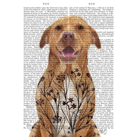 Pit Bull with Floral Tattoo White Modern Wood Framed Art Print by Fab Funky