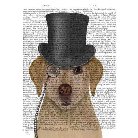 Yellow Labrador, Formal Hound and Hat Gold Ornate Wood Framed Art Print with Double Matting by Fab Funky