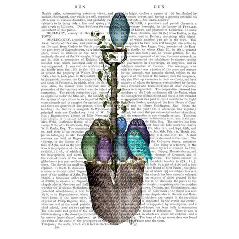 Garden Spade and Owls Black Modern Wood Framed Art Print with Double Matting by Fab Funky